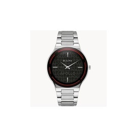 Bulova MEN'S Apollo Stainless Steel Black Dial Watch 96A296