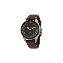 Hamilton MEN'S Khaki Aviation Pioneer Leather Black Dial Watch H76205530
