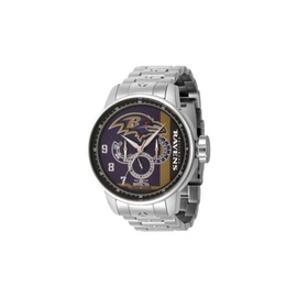 Invicta MEN'S NFL Stainless Steel Purple and Gold and Black Dial Watch 45140
