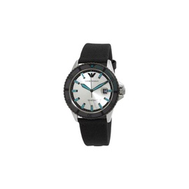 Emporio Armani MEN'S Fabric Silver Dial Watch AR11465