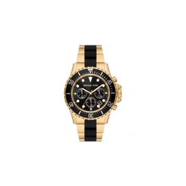 Michael Kors MEN'S EV에레스 EREST Chronograph Stainless Steel and Silicone Black Dial Watch MK8979