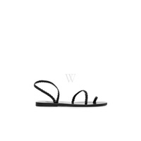 에인션트 그릭 샌들 Ancient Greek Sandals Ladies Black Eleftheria Flat Sandals 10195-1025-00039