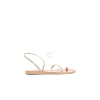 에인션트 그릭 샌들 Ancient Greek Sandals Ladies Platinum Eleftheria Flat Sandals 10195-1025-00421