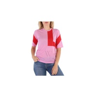 버버리 Burberry Ladies Primrose Pink Graphic Mirar Knit Top 8047157