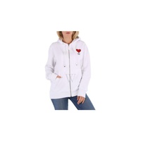 버버리 Burberry Ladies Marlley White Heart-Embroidered Hoodie 8046400