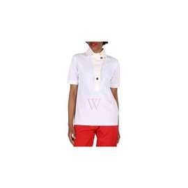 버버리 Burberry Ladies White Cotton Polo Shirt 4567630