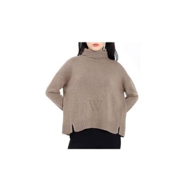 맥스마라 Max Mara Trau Wool And Cashmere High-neck Knitted Sweater In Turtledove Trau 007