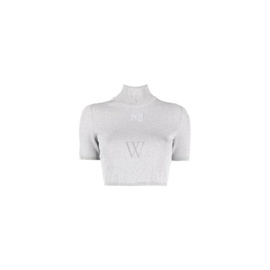 T by 알렉산더 왕 Alexander Wang Ladies Alloy Cropped Turtleneck Pullover 4KC2231021-ALLOY