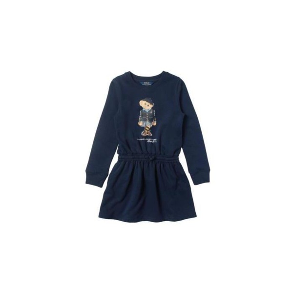 폴로랄프로렌 폴로 랄프 로렌 Polo Ralph Lauren Girls Navy Polo Bear Long-Sleeved Dress 312877864002
