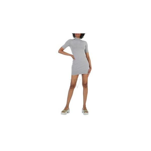 알렉산더왕 T by 알렉산더 왕 Alexander Wang Alloy Logo Print Short-Sleeve Mini Dress 4KC2231023-ALLOY