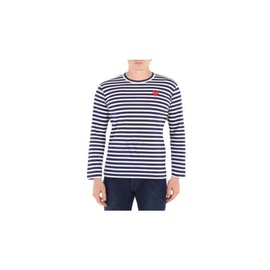 Comme Des Garcons Play Navy / White Long Sleeve Heart Logo Stripe Tee P1T010-1