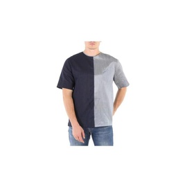 Emporio Armani MEN'S Woven Shirts Navy, Gray Mix Fabric Woven Tee W1CFCT-W171C-018