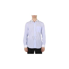 버버리 Burberry MEN'S Pale Blue Camberwell Classic Fit Embellished Pinstriped Cotton Shirt 8026686