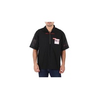 버버리 Burberry MEN'S Black Short-sleeve Montage Print Cotton Shirt 4558236