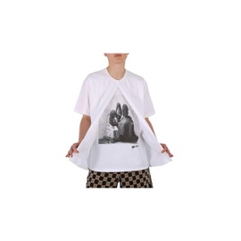 버버리 Burberry MEN'S Optic White Victorian Portrait Print Cotton Oversized T-shirt 4563783