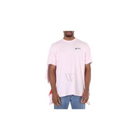 버버리 Burberry MEN'S Pale Pink Striped Cape Detail Cotton Oversized T-shirt 4563754
