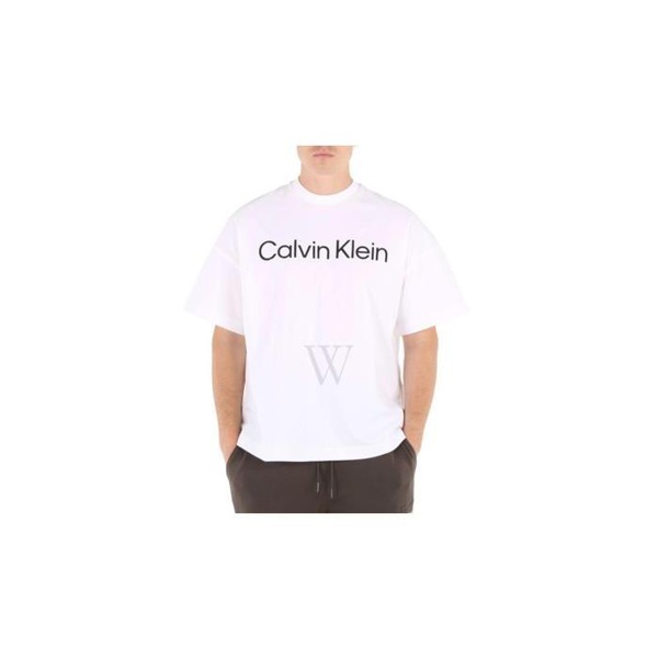 캘빈클라인 Calvin Klein Unisex Bright White Bold Logo Institutional Tee J400189-YAF