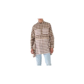 버버리 Burberry MEN'S Dark Olive Check Zipped Hem Check Flannel Shirt 4565494