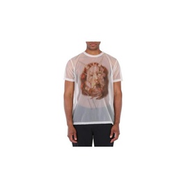 버버리 Burberry MEN'S White Sea Maiden Print Sheer Jersey Short Sleeve T-Shirt 4567640