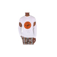 버버리 Burberry MEN'S White Shark Print Cotton Long Sleeve T-Shirt 4567636