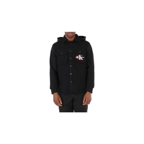 캘빈클라인 Calvin Klein MEN'S Black Fleece Hooded Overshirt, Size Small J319284-BEH