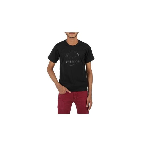 나이키 Comme Des Garcons MEN'S Black Cotton Jersey Nike Freedom T-shirt 1G-T103-052-Black