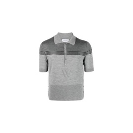 톰브라운 Thom Browne MEN'S Light Grey Jersey Merino Short Sleeve Polo Shirt MKP086A-Y1014-055