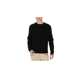 휴고 Hugo Boss MEN'S Black Monogram Jacquard Pattern Sweater 50482270-001