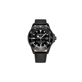 Stuhrling Original MEN'S Aquadiver Leather Black Dial Watch M17101