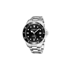 Stuhrling Original MEN'S Aquadiver Stainless Steel Black Dial Watch M13543