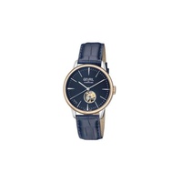 Gevril MEN'S Mulberry Leather Blue (Open Heart) Dial Watch 9605