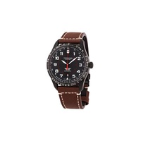 Victorinox Swiss Army MEN'S Airboss Leather Black Dial Watch 241886