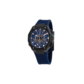 Bulova MEN'S Precisionist Chronograph Rubber Blue (Cut-Out) Dial Watch 98B357