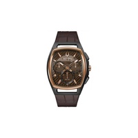 Bulova MEN'S Curv Chronograph Leather Brown (Cut-Out) Dial Watch 98A264
