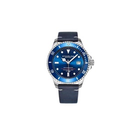 Stuhrling Original MEN'S Aquadiver Leather Blue Dial Watch M17185
