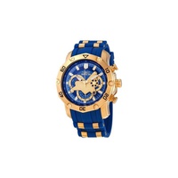 Invicta MEN'S Pro Diver Chronograph Blue Silicone & Dial 18K Gold Plated SS 22798