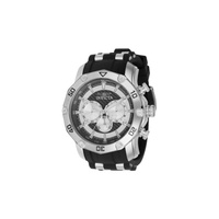 Invicta MEN'S Pro Diver Chronograph Silicone with Stainless Steel Inserts Silver and Grey Dial Watch 37718