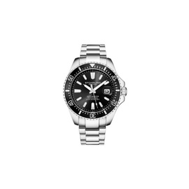Stuhrling Original MEN'S Aquadiver Stainless Steel Black Dial Watch M15760