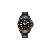 Stuhrling Original MEN'S Aquadiver Stainless Steel Black Dial Watch M15768
