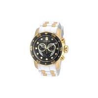 Invicta MEN'S Pro Diver Chronograph White Polyurethane with Gold-plated accents Mother of Pearl Dial 20289