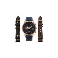 Akribos Xxiv MEN'S Leather Blue Dial Watch AK1105RGBU-S
