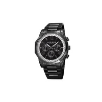 Akribos Xxiv Mens Dress Chronograph Stainless Steel Black Crystal-set Dial Watch P50188