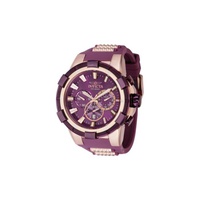 Invicta MEN'S Aviator Chronograph Silicone and Stainless Steel Light Purple Dial Watch 40661