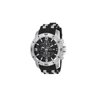 Invicta MEN'S Pro Diver Chronograph Silicone with a Stainless Steel Barrel Inserts Black Dial Watch 24962