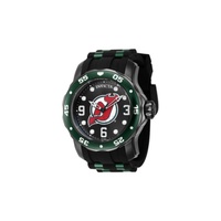Invicta MEN'S NHL Silicone and Stainless Steel Black Dial Watch 42653