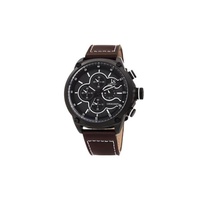 Joshua And Sons MEN'S Chronograph Leather Black Dial Watch JX133BR