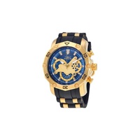Invicta MEN'S Pro Diver Chronograph Silicone with Yellow Gold-plated Accents Blue Dial 23426