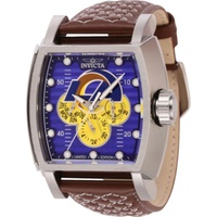 Invicta MEN'S NFL Leather Orange and Silver and Blue Dial Watch 45083