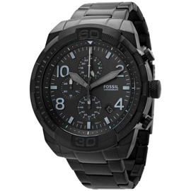 Fossil MEN'S Bronson Chronograph Stainless Steel Black Dial Watch FS5712