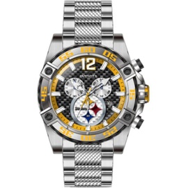 Invicta MEN'S Nfl Chronograph Stainless Steel Black Dial Watch 45414